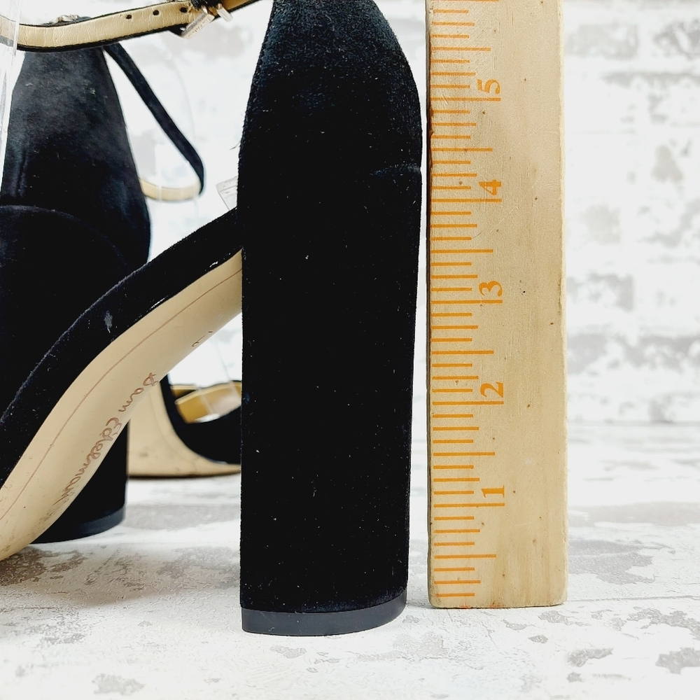 NEW Sam Edelman Yancy Black Heeled Ankle Strap Sandals M434 - Picture 9 of 14